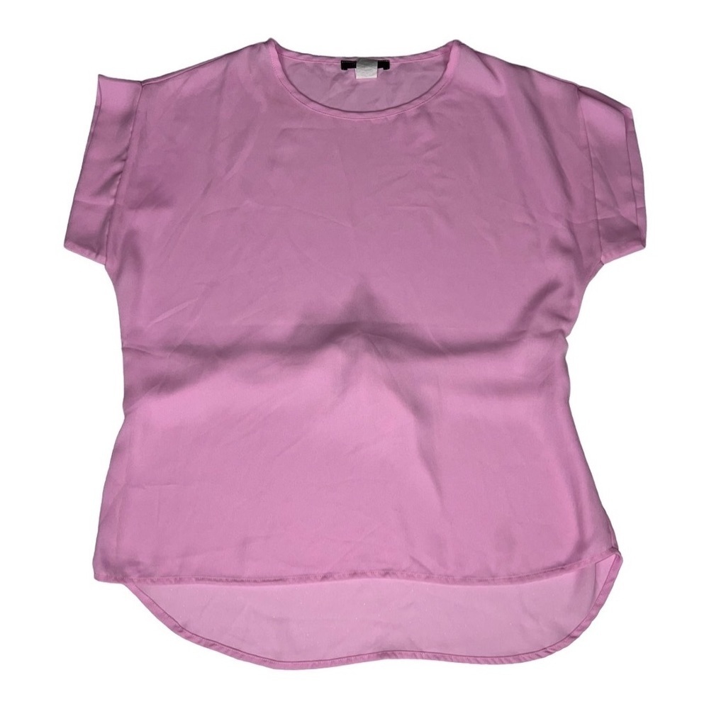 Route 3 Lilac Bow Back Short Sleeve Blouse Size L
